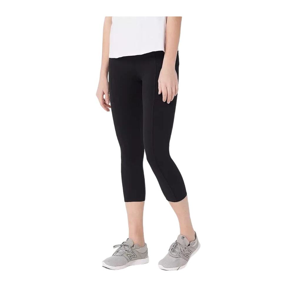 zuda Women's Black Z-Stretch Momentum‎ Crop Leggings Size XXS